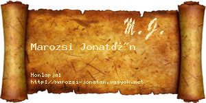 Marozsi Jonatán névjegykártya